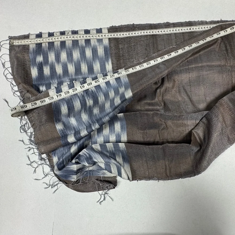 Unisex‎ Silk Scarf With Thin Fringes 68